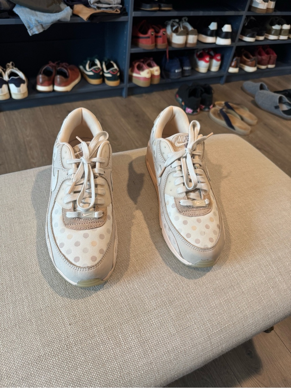 Nike Beige and Cream Polka Dot Air Max Sneakers